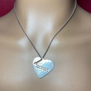 Minix Sterling Silver Heart Shaped Pendant Necklace. 19.25 inches long